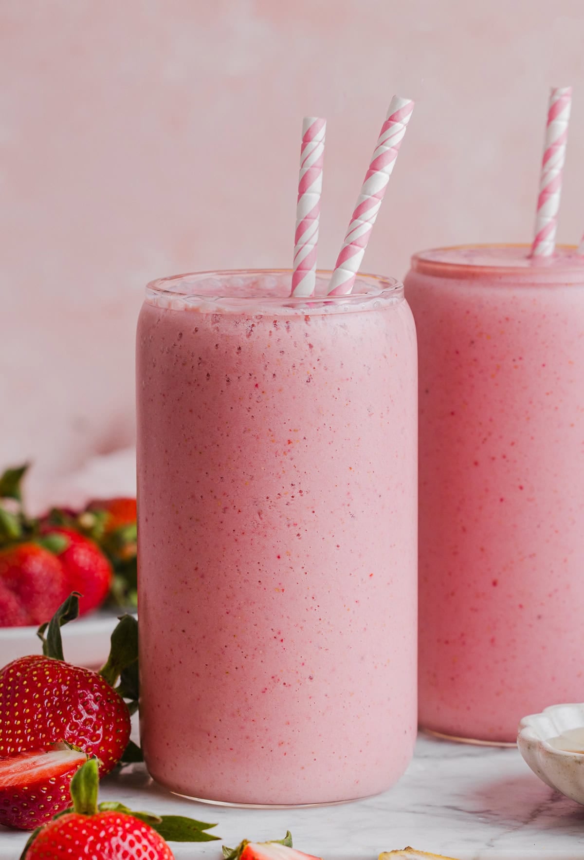 This Strawberry Banana Smoothie is creamy, naturally sweet, and made with simple, healthy ingredients. Easily made in just 5 minutes for the perfect breakfast or a quick snack!
